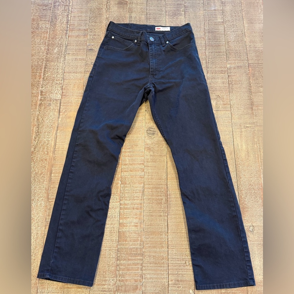 Men's Dark Blue Straight-cut Wrangler Jeans